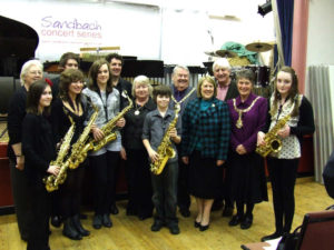 Young musicians meet the local dignitaries